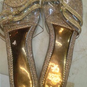 Women Golden Color Sandal Size 41