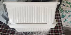 Rectangular Jupiter Plastic Window Pot White Pack Of 2