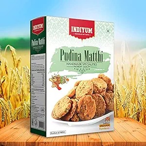 Indiyum Maida Namkeen Snacks Pudina Mathri 400Gm