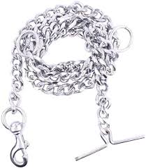Dog Chain Silver Dogs Leash Chain Heavy Dog Chain With Heavy Hook 60 Inch Plain