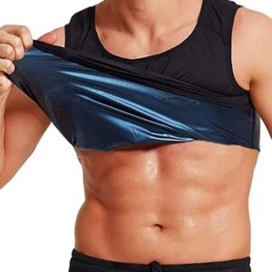 Sweat Shaper For Workout Sauna Top Vest Black Blue For Men Size L To Xl