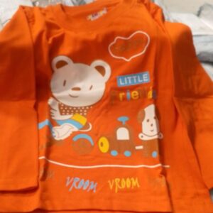 Orange Printed Tshirt For Kids Size 2 To 3 Year