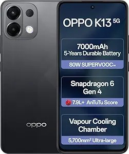 Oppo K13 5G Prism Black || 8GB/ 128GB || without Box And Accessories || IMEI 863655074076396