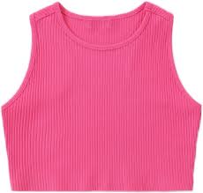 Pink Color Crop Top Sleeveless For Women Size Xl