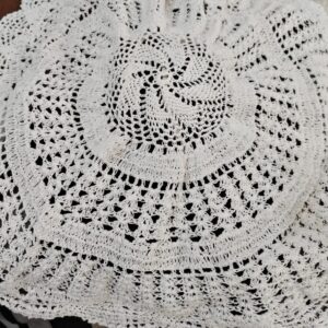 Handmade White Woolen Decorative Puja Thali Cover