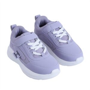 Hopscotch Girls Floral Applique Led Pu Sneakers Lavender Size 27