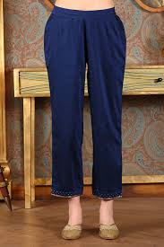 The Indian Ethnic Co Blue Trouser For Women Size L