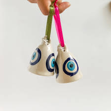 Evil Eye Ceramic Bell Creme Colour