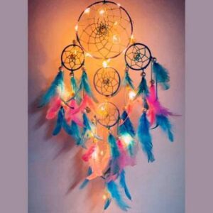 Wall Hangings Feather Wind Chimes Wall Decor With Led