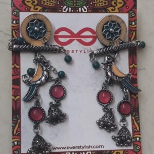 Chirpy Beats Quirky Enamelled Oxidised Earrings Multiple Colur