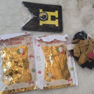 Happy Birthday Decoration Set With Brown Black And White Color Baloon