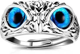 Silver Plated Owl Ring For Men