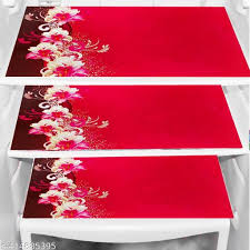 Set Of 03 Waterproff Dustproff Fridge Mat Red