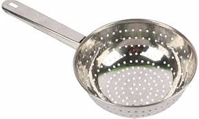 Stainless Steel Handheld Poha Chalni Strainer With Hole Bowl Sizemedium