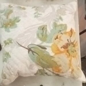Cream Colour Cotton Floral Printed Cushion For Home