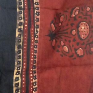 Brown Colour Cotton Duppata With Black Colour Border
