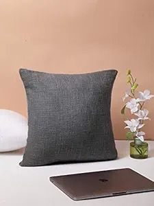 Single Embroidered Cushion Grey Size 16X16 Inch