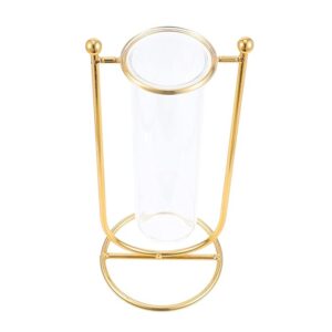 Test Tube Vase Planter Terrarium With Metal Frame Hydroponic Plant Pot Decoration 23. 5X10Cm