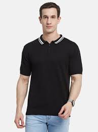 Mettle Black Polo T Shirt For Men Size S