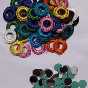 Crafteez Small Mirror Frames And Mirrors For Fabric Embroidery Works Multicolour Approx 50 Pcs