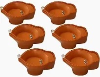 Brown Plastic Water Diya 8Pcs