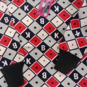 Multicolor Checked Printed Sweatshirt For Kids Boys For 3 To 4 Month