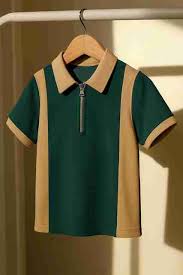 Green Half Chain Collar T Shirt For Boys Size 15 To 16 Yr