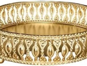 Golden Metal Tray Plate 8 Inch