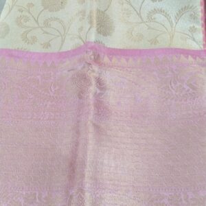 Golden And Pink Silk Saree For Women