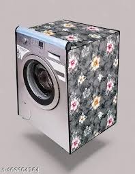 Stylish Washing Cover Compatible Lg Grey Color Printed 7 Kg