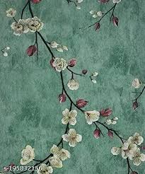 Sasthra Decors Vintage Green Floral Wallpaper 4 Meter