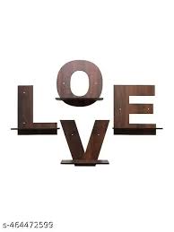 Wooden Love Shaped Multipurpose Wall Hanging Decor Stand
