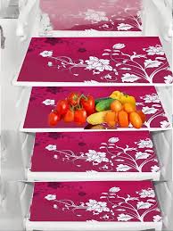 Pink Printed Fridge Mat Pack Of 4