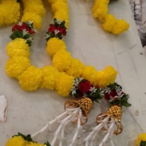 Yellow Artificial Marigold Flower Door Hanging Pack Of 2