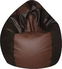 Solimo Xxxl Faux Leather Bean Bag Brown And Black Color