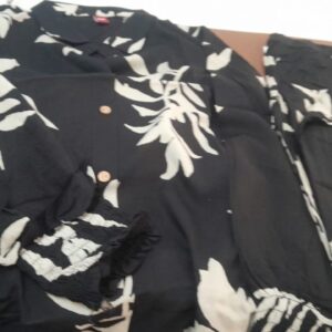 Womens Black Printed Coord Set Size 3Xl