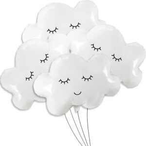 White Color Foil Balloons Smiling Face Balloons Party Supplies Decoration Pack Of 4 Pcs