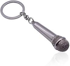 Rainsound Silver Creative Microphone Mike Metal Keychain 1Pc
