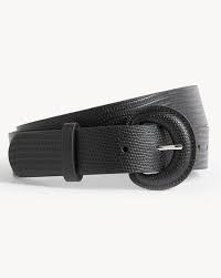 Marks Spencer Faux Leather Lizard Effect Jeans Belt For Women Black 34