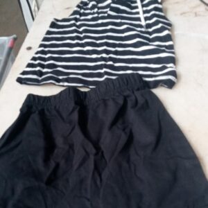 Hopscoatch Black With White Hooded T Shirt And Shorts For Kids Size 9 To 12 Month