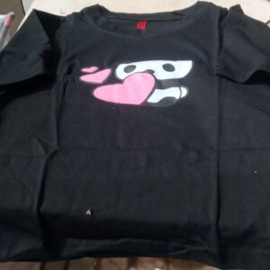 Black Printed Crop Top For Women Size M