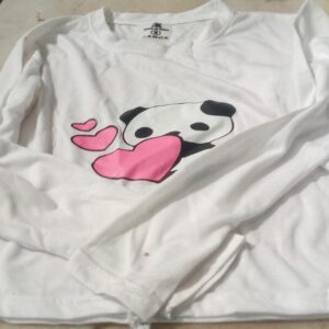 White Printed Crop Top For Women Size S