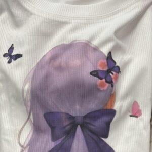 Women Top White Purple Colour Size M