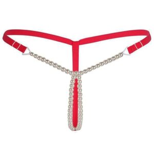 Womens Polyester White Pearl G String