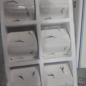 White Ceramic Tea Cup Set Capacity 180 Ml