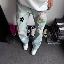 Stylecast Men Straight Fit Light Fade Embroidered Jeans Multicolor Size Xxl