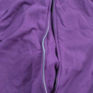 Rotary Womens Jacket Solid Color Loose Zipper Long Sleeve Color Purple Size M