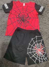 Boy Spider Printed Short Sleeve T Shirt And Shorts Set Summer Size 3 To 4 Yrs