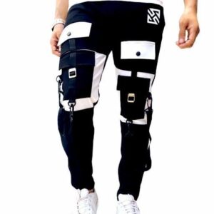 Men Black Printed Colour Cargo Pants Size M