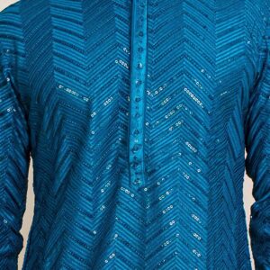 Kundali Akshay Geometric Embroidered Collar Straight Kurta Size 42